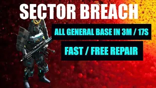 War Commander Sector Breach Farm all 3 bases in 3m/17s Free Repair.