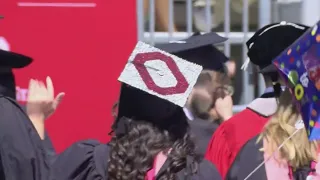 Students prepare for The Ohio State University's spring commencement