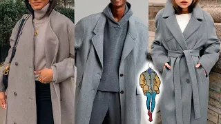 СЕРОЕ ПАЛЬТО самые стильные сочетания в 2023-2024//GRAY COAT the most stylish combinations in 2024