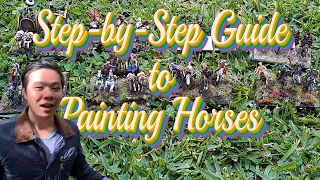 [1/72 Scale] Step-by-Step Tutorial / Guide to Painting Horse Miniatures: Warhammer, wargaming models