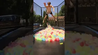 Water Balloons VS Trampoline! #shorts