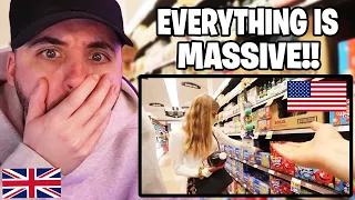 Brit Reacts to European's first time Grocery Shopping in America!