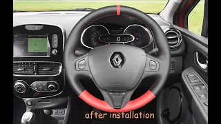 MEWANT---for Renault Clio 4 IV Captur Hand Stitch Car Steering Wheel Cover Installations