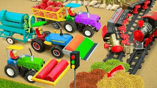 Top diy tractor making mini train transporting gasoline for petrol pump | grow super spicy chili