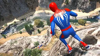 GTA 5 Crazy SPIDERMAN CLIFF Jumps-Falls-Ragdolls ep.2 [Euphoria physics | Funny Moments]