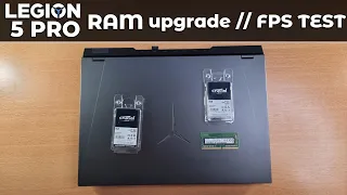 Lenovo Legion 5 PRO // Live memory upgrade // RTX3060+5800H // WALKTHROUGH // GAMING FPS TEST