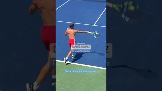 CARLOS ALCARAZ 🇪🇸 Forehand Slow-Motion at US Open 2022 🎾💥 #Shorts #Alcaraz #Tennis