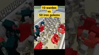 Minecraft 10 Wardens vs 50 Iron golems who will win?