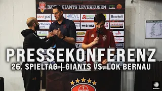 Die Pressekonferenz | BAYER GIANTS Leverkusen vs. LOK Bernau | 26. Spieltag | ProB Nord 2023/24