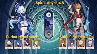Furina Hyperbloom & Childe International | Spiral Abyss 4.6 Floor 12 9 Stars | Genshin Impact