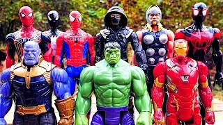 Thanos vs Avengers vs Spider-Man: Hulk, Iron Man, Thor, Captain America - Marvel Titan Heroes Fight!