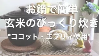 【炊飯】お鍋で簡単！玄米のびっくり炊き【ココット・エブリィ】