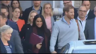 Prince Harry and Duchess Meghan arrive at Sydney airport