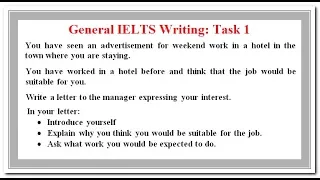 General IELTS Writing Task: 1 An advertisement for weekend work in a hotel