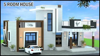 42x35 5 Room 3D House Plan | Modern Villa Design | Gopal Architecture |Whatsapp/call +91-7078269797