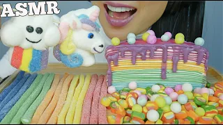 ASMR UNICORN CANDY PARTY *CREPE CAKE (EATING SOUNDS) NO TALKING | SAS-ASMR