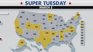 Super Tuesday: 15 states, 1 territory head to the polls