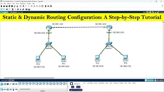 How to configure static and dynamic routing in cisco packet tracer?