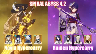 C0 Navia Furina Hypercarry & C0 Raiden Hypercarry | Spiral Abyss 4.2 | Genshin Impact