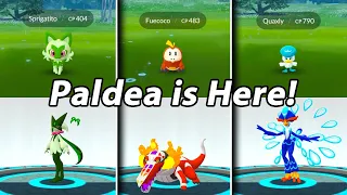 Catching & Evolving ALL Paldea Starters in Pokemon GO! New Paldea Adventure Event!