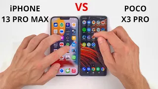 iPhone 13 Pro Max vs Poco X3 Pro | SPEED TEST