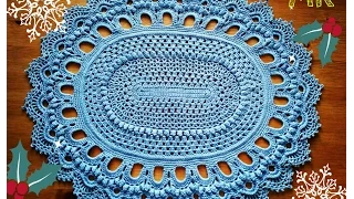 Овальный ковер из шнура 1-2 ряды Oval crochet rug rows 1-2