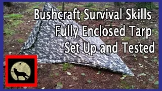 Overnight test of Fully Enclosed Tarp Shelter Set Up in actual conditions