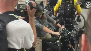 Motorcyclist detained by PPB during protest