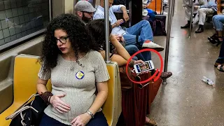 Man Gives Up Seat For Pregnant Lady, But Then Someone Shows Her This