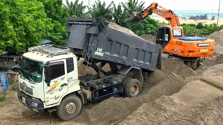 Xe Ô Tải Ben Chở Và Đổ Đất, Máy Xúc DOOSAN DX140W Múc Đất | Excavator Dump Truck | TienTube TV