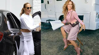 Jennifer Lopez goes bra-free in a VERY revealing sheer tank top to push her shoe collection