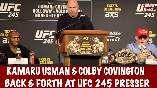 Kamaru Usman & Colby Covington heated exchange highlights at UFC 245