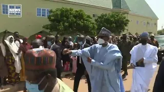 President Muhammadu Buhari Seen Trekking Home After Eid-El-Kabir Prayer In Daura, Katsina State