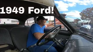 1949 Ford Shoebox w/lake pipes! 1/8 mile pass at Outlaw Dragstrip, Sallisaw OK 2020