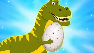 Big Dinosaur has Stolen Egg | Protect Baby Dino | Little Red Truck Rescue Team | Car Cartoon song