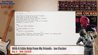 🎸 With A Little Help From My Friends - Joe Cocker Guitar Backing Track with chords and lyrics