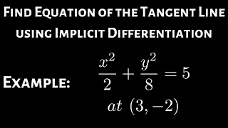 Equation of the Tangent Line with Implicit Differentiation Example 4