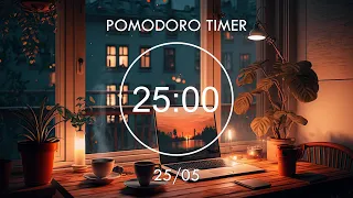 25/5 Pomodoro Timer ~ Study With Me - Studying At A Cozy Room with Lofi Mix • Focus Station