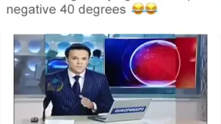Kazakhastani reporter sounds like a diesel engine trying to start up in -40 degree