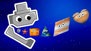 PLANETS and SHAPES for BABY | Funny Planet comparison Game | 8 Planets sizes