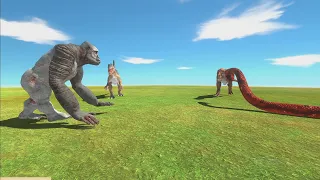 SPINOSAURUS vs T REX vs GORO vs TITANOBOA (Animal Revolt Battle Simulator)