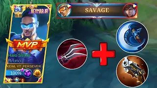 SAVAGE!! BRUNO BEST BUILD FOR SOLO RANK PLAYER!! (100% AUTOWIN) | BRUNO BEST BUILD AND EMBLEM 2023