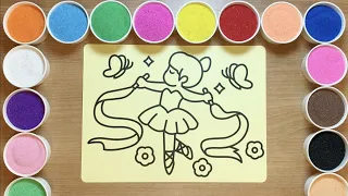 Sand Painting Beautiful Ballerina 沙畫 tô màu tranh cát công chúa