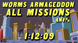 Worms Armageddon - All Missions Any% Speedrun in 1:12:09