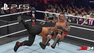 WWE 2K24- Roman Reigns vs Randy Orton - No HOLDS Barred MATCH| WWE 2K24 GAMEPLAY