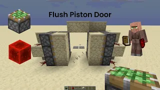 Hidden 3 By 2 Flush Piston Door in Minecraft - 60 Seconds!