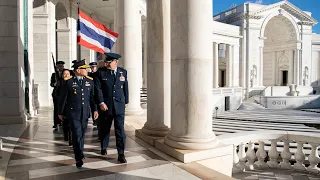 Thai Air Force Commander in Chief Punpakdee Pattanakul Air Force Full Honors Wreath Ceremony