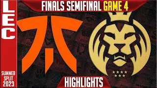 FNC vs MAD Highlights Game 4 | LEC Summer 2023 Finals Semifinals | Fnatic vs MAD Lions G4