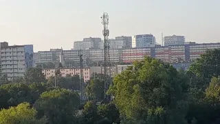 Gdańsk downtown from balcony. wiew for famous "falowiec" the longest block of flats.