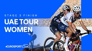 INCREDIBLE BATTLE ⚔️  | Stage 3 Finish UAE Tour Women 2024 | Eurosport Cycling